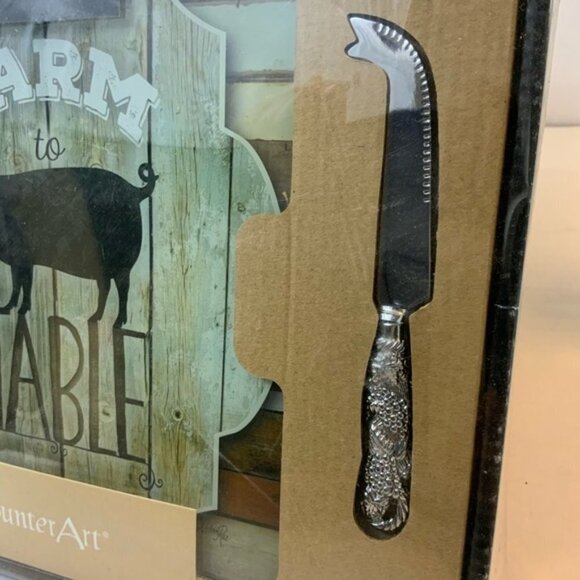 Cutting Serve Board Knife CounterArt Farmhouse Glass Set - Picture 7 of 13